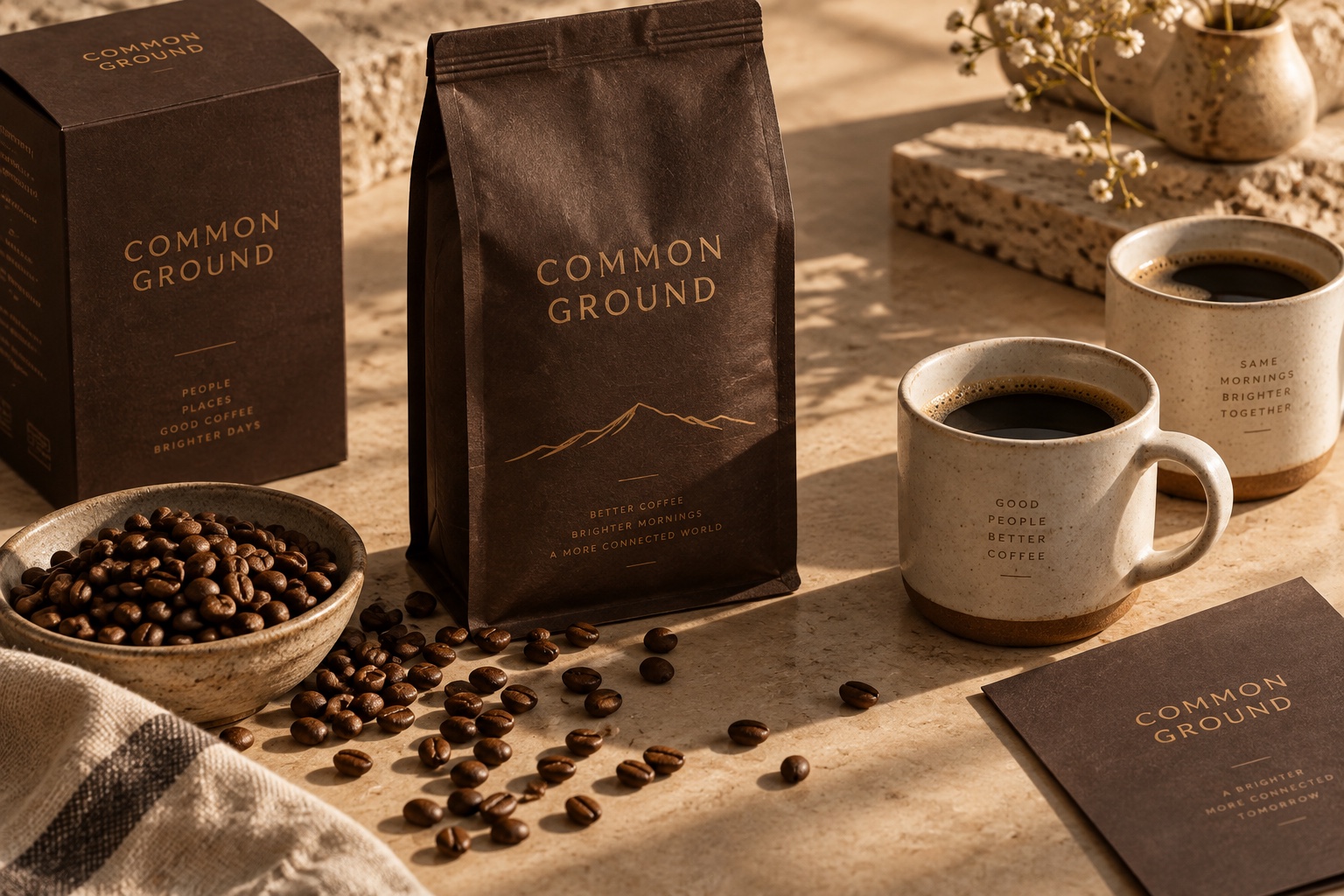 Coffee grounds and Common Ground packaging concept